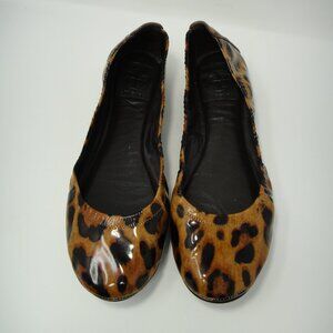 Tory Burch Eddie Leopard Print Ballet Flat Sz 9.5